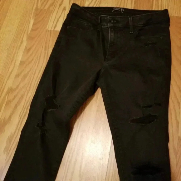 Abercrombie & Fitch Black Mid Rise Super Skinny Ankle Jeans Sz 30/10R - Picture 4 of 7